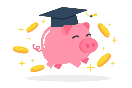 Student pig illustration graduating